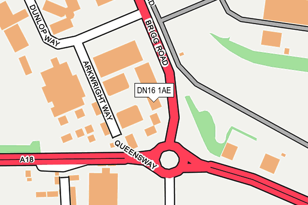 DN16 1AE map - OS OpenMap – Local (Ordnance Survey)