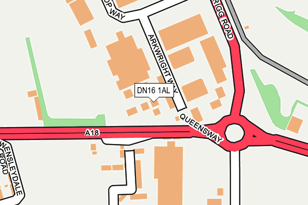 DN16 1AL map - OS OpenMap – Local (Ordnance Survey)