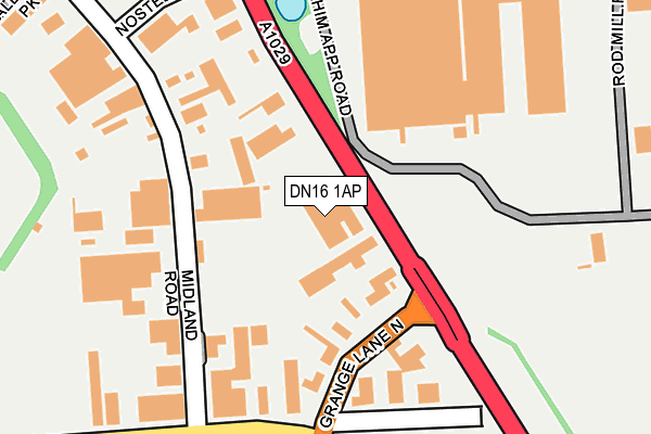 DN16 1AP map - OS OpenMap – Local (Ordnance Survey)