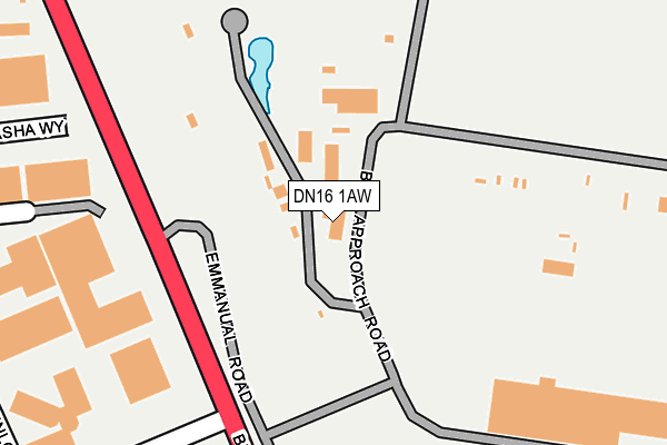 DN16 1AW map - OS OpenMap – Local (Ordnance Survey)