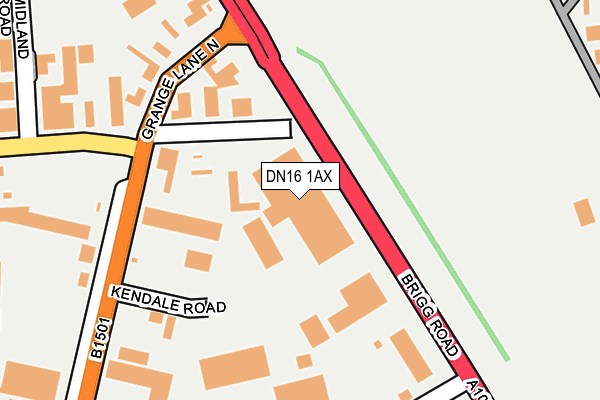 DN16 1AX map - OS OpenMap – Local (Ordnance Survey)