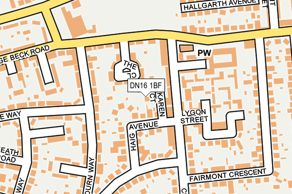 DN16 1BF map - OS OpenMap – Local (Ordnance Survey)