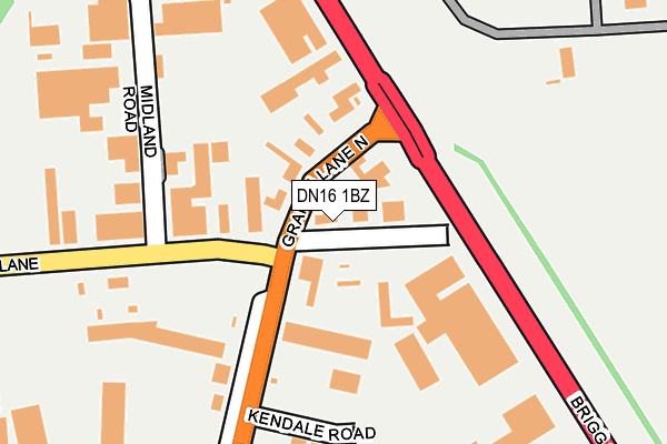 DN16 1BZ map - OS OpenMap – Local (Ordnance Survey)