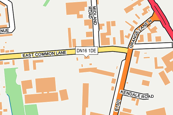 DN16 1DE map - OS OpenMap – Local (Ordnance Survey)