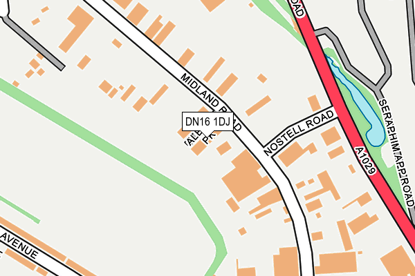 DN16 1DJ map - OS OpenMap – Local (Ordnance Survey)