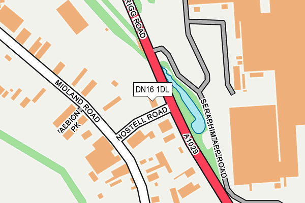 DN16 1DL map - OS OpenMap – Local (Ordnance Survey)