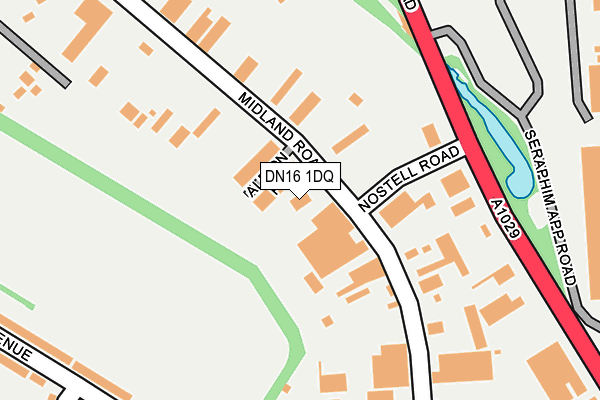 DN16 1DQ map - OS OpenMap – Local (Ordnance Survey)