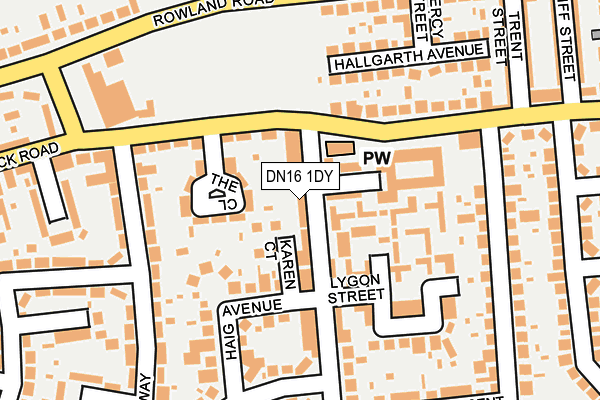 DN16 1DY map - OS OpenMap – Local (Ordnance Survey)