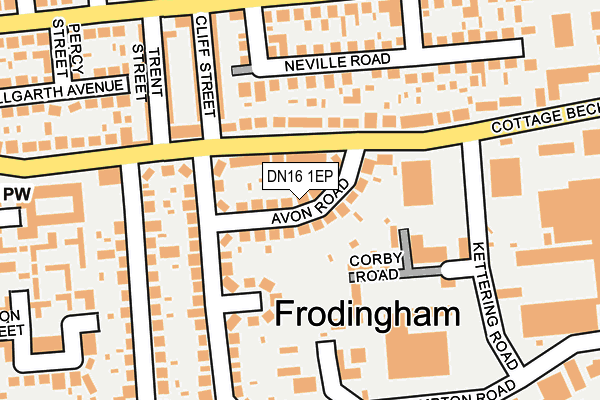 DN16 1EP map - OS OpenMap – Local (Ordnance Survey)