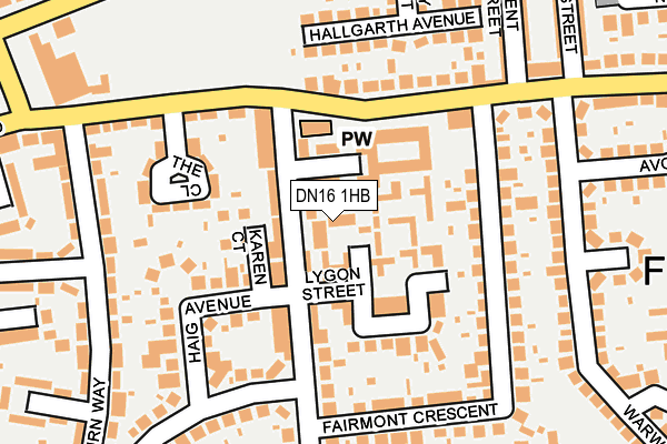 DN16 1HB map - OS OpenMap – Local (Ordnance Survey)