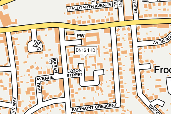 DN16 1HD map - OS OpenMap – Local (Ordnance Survey)