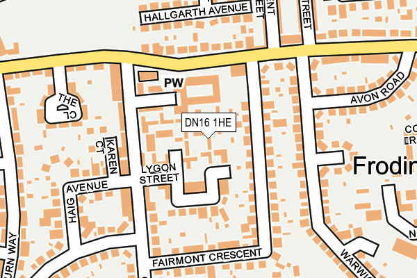 DN16 1HE map - OS OpenMap – Local (Ordnance Survey)