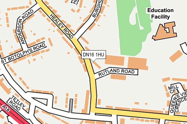 DN16 1HU map - OS OpenMap – Local (Ordnance Survey)