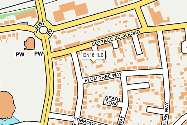 DN16 1LB map - OS OpenMap – Local (Ordnance Survey)
