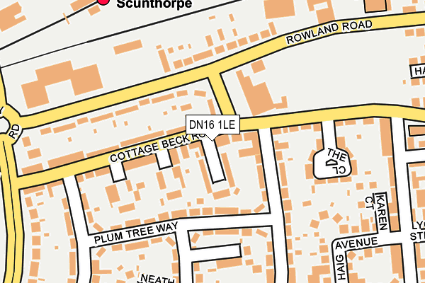 DN16 1LE map - OS OpenMap – Local (Ordnance Survey)