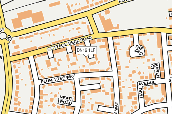 DN16 1LF map - OS OpenMap – Local (Ordnance Survey)