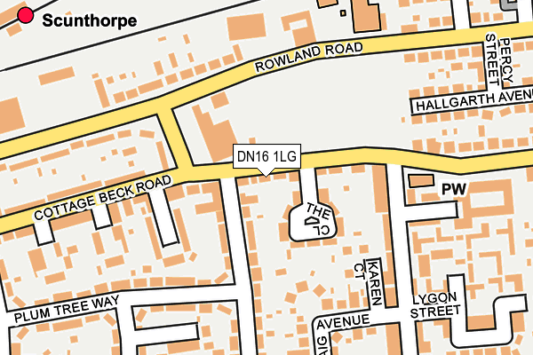 DN16 1LG map - OS OpenMap – Local (Ordnance Survey)