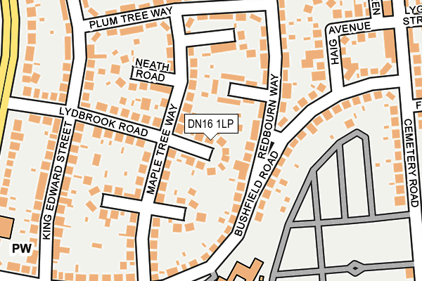 DN16 1LP map - OS OpenMap – Local (Ordnance Survey)