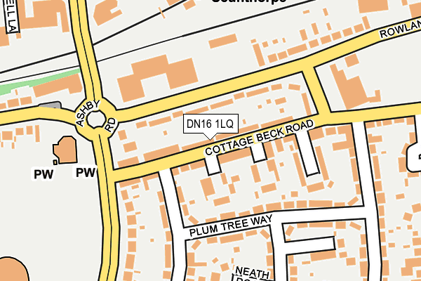 DN16 1LQ map - OS OpenMap – Local (Ordnance Survey)