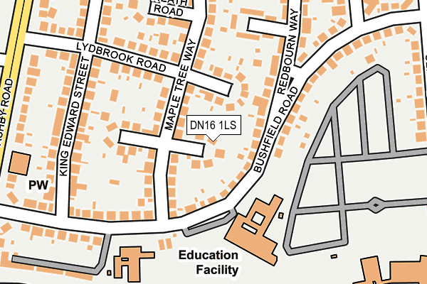 DN16 1LS map - OS OpenMap – Local (Ordnance Survey)
