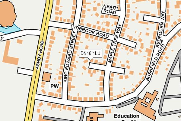 DN16 1LU map - OS OpenMap – Local (Ordnance Survey)