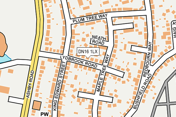 DN16 1LX map - OS OpenMap – Local (Ordnance Survey)