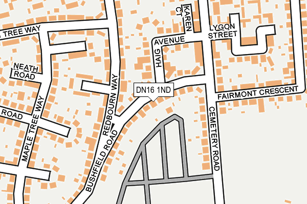 DN16 1ND map - OS OpenMap – Local (Ordnance Survey)