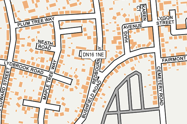 DN16 1NE map - OS OpenMap – Local (Ordnance Survey)