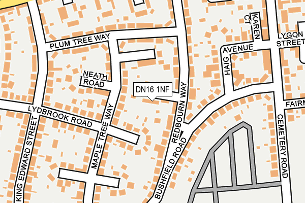 DN16 1NF map - OS OpenMap – Local (Ordnance Survey)