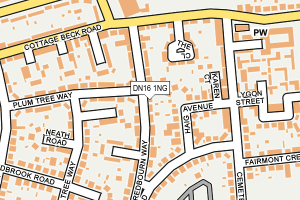 DN16 1NG map - OS OpenMap – Local (Ordnance Survey)