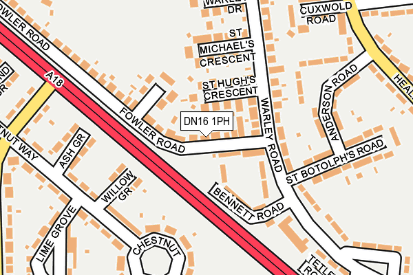 DN16 1PH map - OS OpenMap – Local (Ordnance Survey)