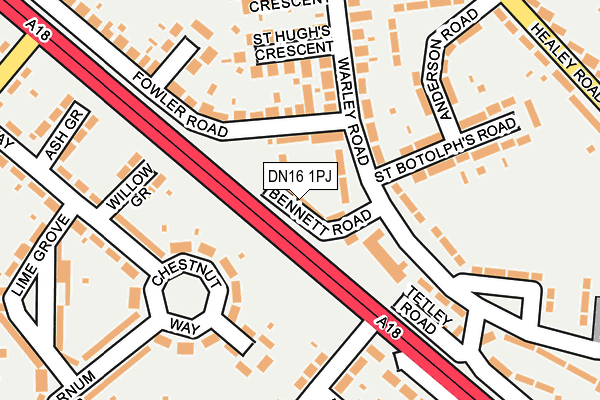 DN16 1PJ map - OS OpenMap – Local (Ordnance Survey)