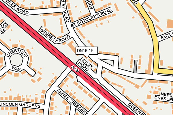 DN16 1PL map - OS OpenMap – Local (Ordnance Survey)