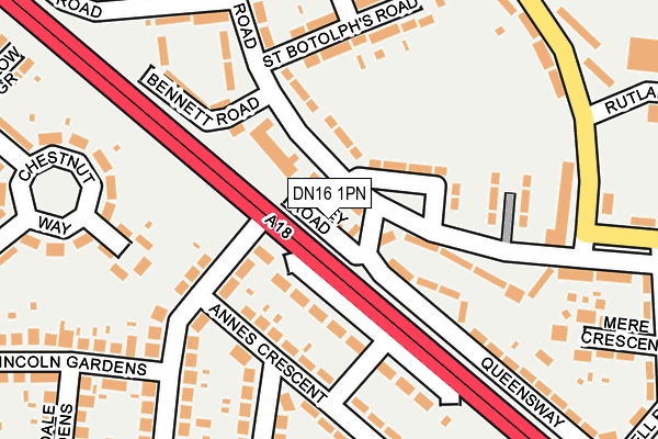 DN16 1PN map - OS OpenMap – Local (Ordnance Survey)