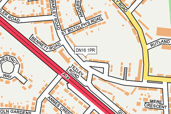 DN16 1PR map - OS OpenMap – Local (Ordnance Survey)