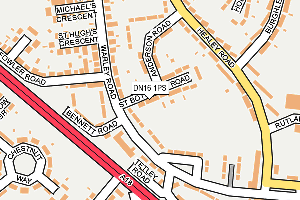 DN16 1PS map - OS OpenMap – Local (Ordnance Survey)