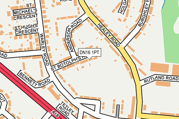 DN16 1PT map - OS OpenMap – Local (Ordnance Survey)