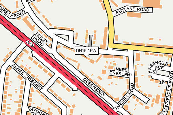 DN16 1PW map - OS OpenMap – Local (Ordnance Survey)