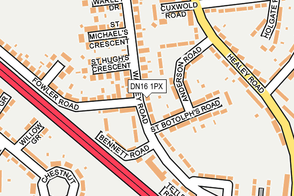 DN16 1PX map - OS OpenMap – Local (Ordnance Survey)