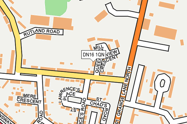 DN16 1QN map - OS OpenMap – Local (Ordnance Survey)