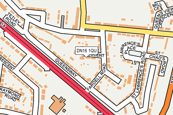 DN16 1QU map - OS OpenMap – Local (Ordnance Survey)