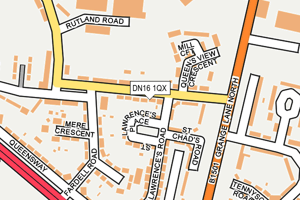 DN16 1QX map - OS OpenMap – Local (Ordnance Survey)