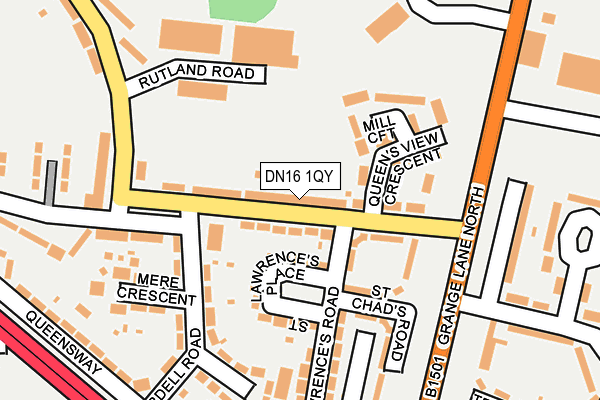 DN16 1QY map - OS OpenMap – Local (Ordnance Survey)