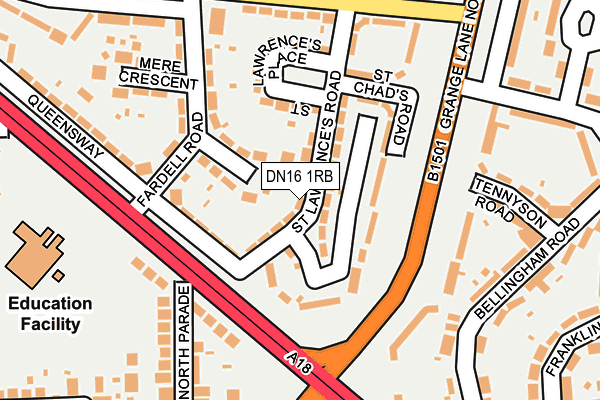 DN16 1RB map - OS OpenMap – Local (Ordnance Survey)