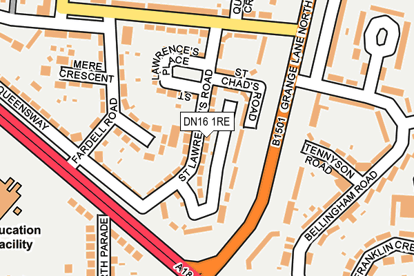 DN16 1RE map - OS OpenMap – Local (Ordnance Survey)