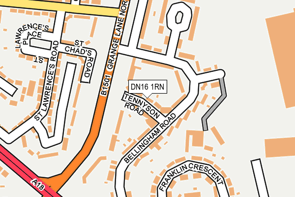 DN16 1RN map - OS OpenMap – Local (Ordnance Survey)