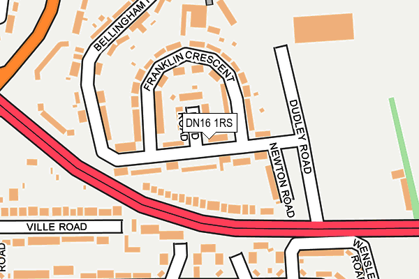 DN16 1RS map - OS OpenMap – Local (Ordnance Survey)