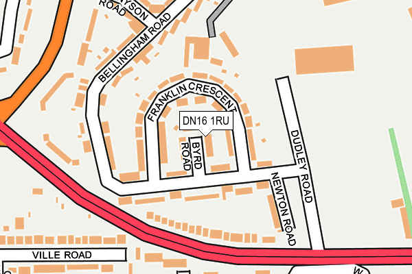 DN16 1RU map - OS OpenMap – Local (Ordnance Survey)