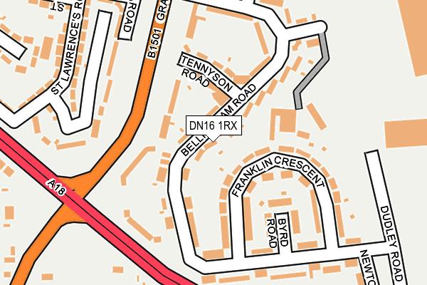 DN16 1RX map - OS OpenMap – Local (Ordnance Survey)