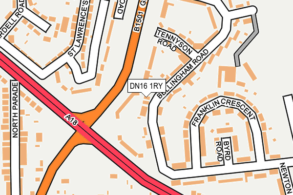 DN16 1RY map - OS OpenMap – Local (Ordnance Survey)